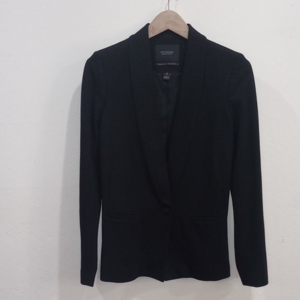Scotch & Soda Maison Scotch Grandiose Formidable Black Knit Glitter Blazer - S - Picture 4 of 12